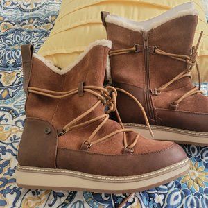Brown Leather Winter Boot